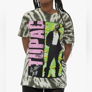 Tupac Shakur Unisex Medium All Eyez On Me Dip-Dye T-Shirt Green